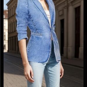 Stylish Blue Denim Blazer for Women